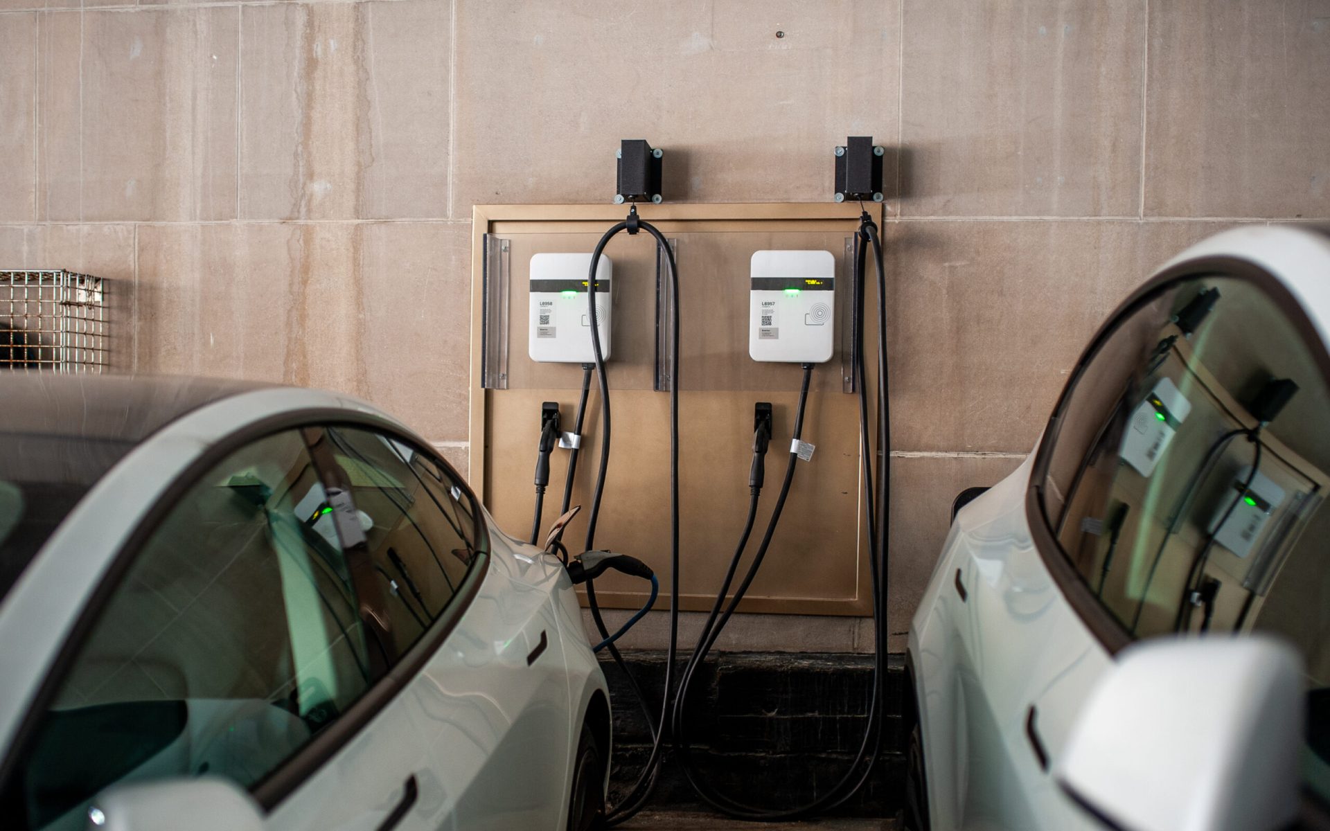2 Lite-on EV charging units charging electric vehicles